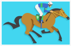 Jockey Riding Race Horse Sticker