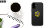Jockeys Riding Horses Sticker on a Phone (New) example