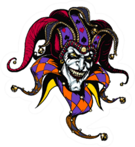Joker. Angry Jester In The Cap Illustration Sticker
