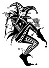 Joker Playing Card In Retro Style Illustration Sticker