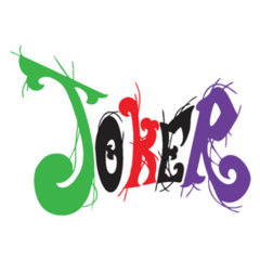 Joker With Vivid Rainbow And Card Pattern Typography Sticker