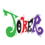 Joker With Vivid Rainbow And Card Pattern Typography Sticker