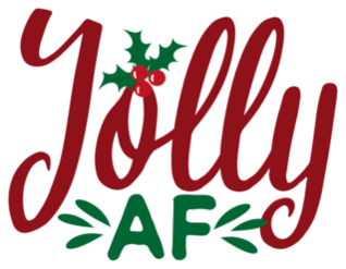Jolly Af - Funny Christmas Text With Mistletoe Sticker