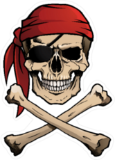 Jolly Roger with Red Bandana Sticker
