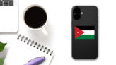 Jordan Country Flag Sticker on a Phone (New) example