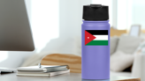 Jordan Country Flag Sticker on a Water Bottle (New) example