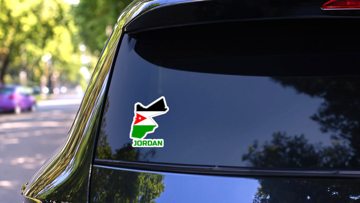  Jordan Country Map Lettering Sticker on a Rear Car Window (New) example