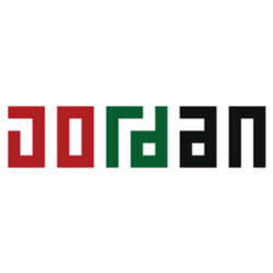 Jordan Country Name In Flag Colors Sticker