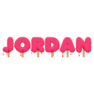Jordan Country Name Melting Ice Cream Sticker
