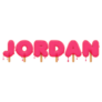 Jordan Country Name Melting Ice Cream Sticker