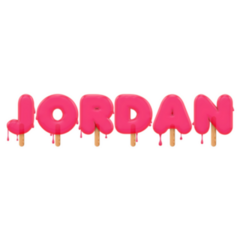 Jordan Country Name Melting Ice Cream Sticker