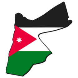 Jordan Flag Country Map Frame Sticker