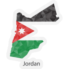 Jordan Flag Map Geometric Mosaic Sticker