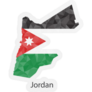 Jordan Flag Map Geometric Mosaic Sticker