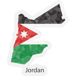 Jordan Flag Map Geometric Mosaic Sticker