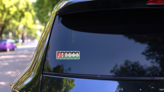Jordan Flag Text Bold Font Sticker on a Rear Car Window (New) example