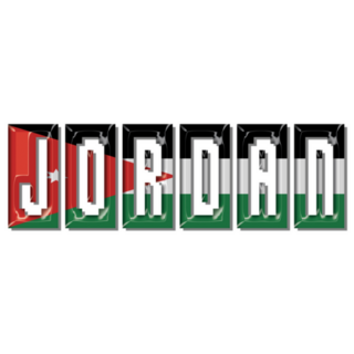Jordan Flag Text Bold Font Sticker