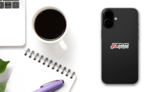 Jordan Flag Text Sticker on a Phone (New) example