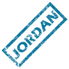 Jordan Grunge Rubber Stamp Blue Sticker
