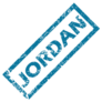 Jordan Grunge Rubber Stamp Blue Sticker