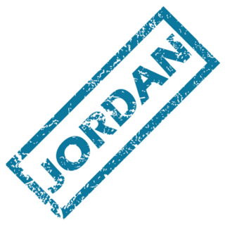Jordan Grunge Rubber Stamp Blue Sticker