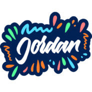 Jordan Hand Drawn Lettering On Blue Sticker