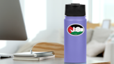 Jordan Jo Flag Oval Sticker on a Water Bottle (New) example
