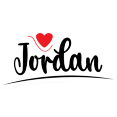 Jordan Lettering Heart Sticker