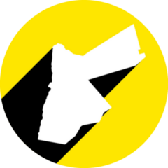 Jordan Map On Retro Poster Yellow Sticker