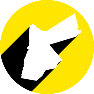 Jordan Map On Retro Poster Yellow Sticker