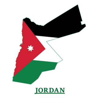 Jordan National Flag Map Sticker