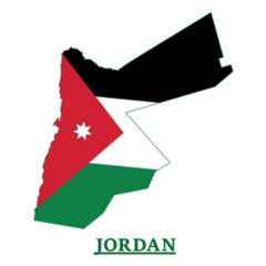 Jordan National Flag Map Sticker