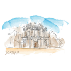 Jordan, Petra Icon Watercolor Sticker