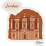 Jordan Petra Travel Landmark Illustration Sticker