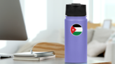 Jordan Round Country Flag Sticker on a Water Bottle (New) example