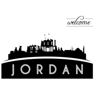 Jordan Skyline Silhouette Welcome Sticker