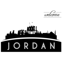 Jordan Skyline Silhouette Welcome Sticker