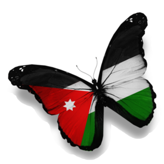 Jordanian Flag Butterfly Sticker