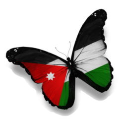 Jordanian Flag Butterfly Sticker