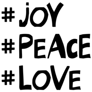 Joy, Peace, Love New Years Day Sticker 