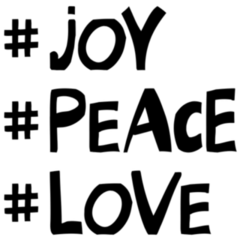 Joy, Peace, Love New Years Day Sticker 