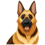 Joyful German Shepherd Sticker