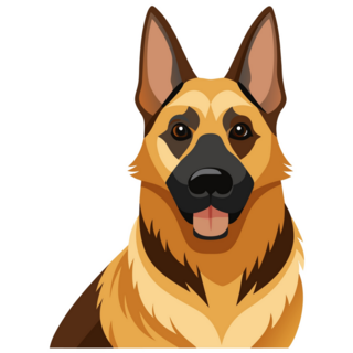 Joyful German Shepherd Sticker