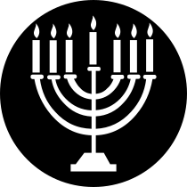 Judaism Menorah Circle Transfer Sticker