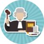 Judge Icon Design Sticker