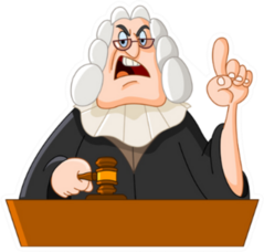 Judge Looks Angry With FInger Up Sticker