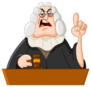 Judge Looks Angry With FInger Up Sticker