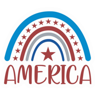 July 4th, Rainbow America Sticker