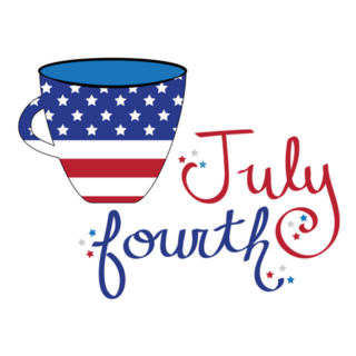 July Fourth Mug Lettering Sticker