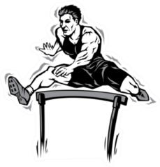 Jumping Athlete Hurdle Illustration Sticker